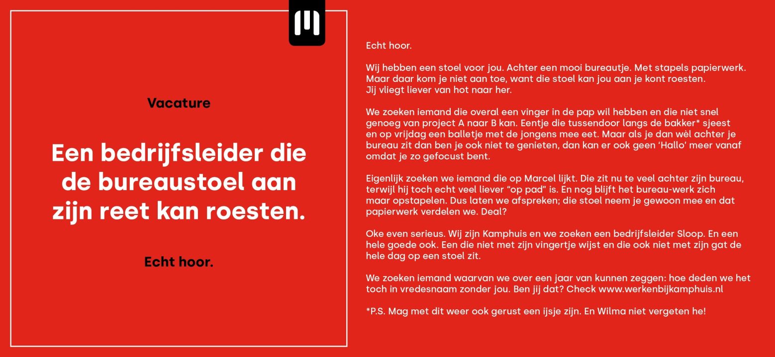 BEDRIJFSLEIDER SLOOP (affiniteit met asbest)